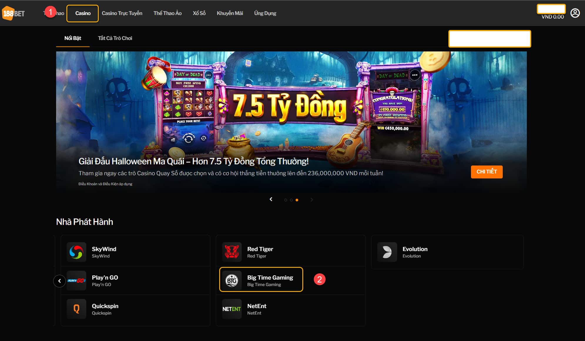 Cach ca cuoc sanh Big Time Gaming nha cai 188BET